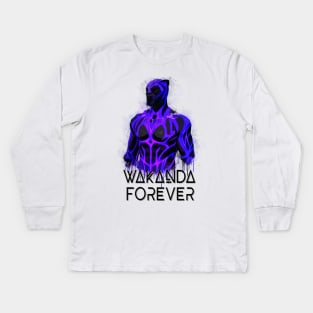 Wakanda Forever Black Panther Kids Long Sleeve T-Shirt